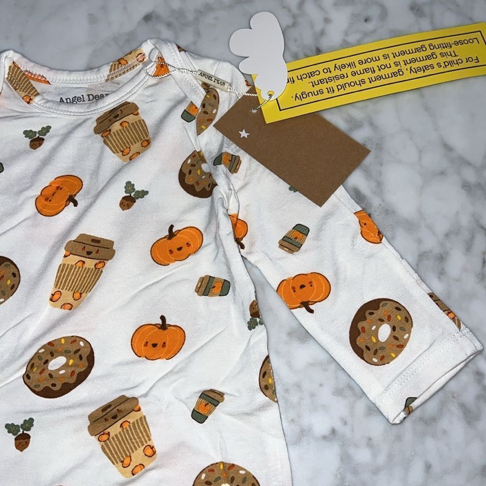 NWT ANGEL DEAD PUMPKIN THANKSGIVING KNOTTED GOWN 0/3M - Picture 4 of 4